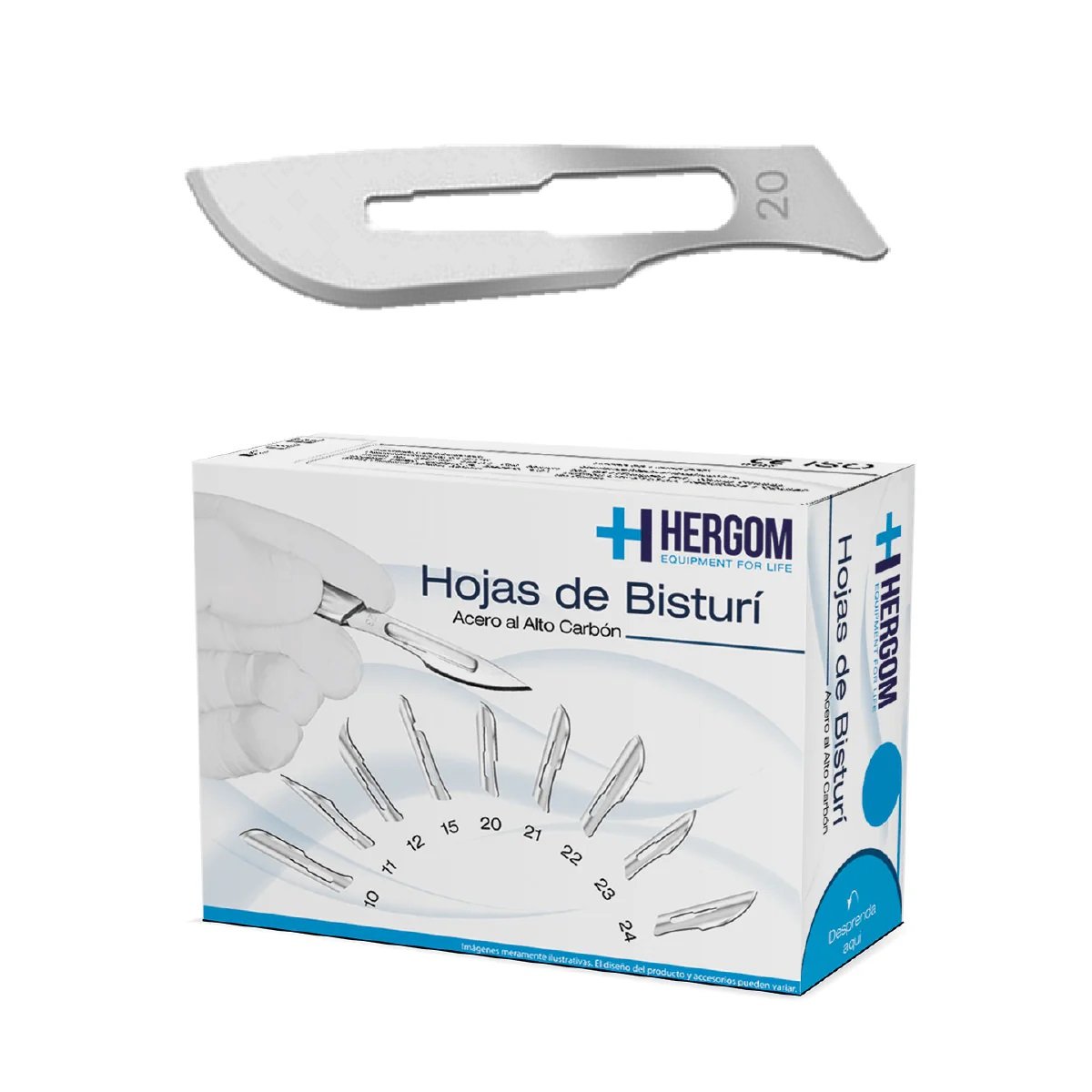 Hojas de Bisturí n. 15 - 873B/15 Estériles Caja 100u Carl Martin